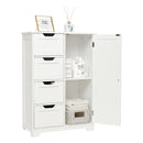 Meerveil Simple Bathroom Cabinet, White Color, Single Door and 4 Drawers