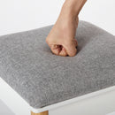 Meerveil Dressing Table, White Color, with Round Mirror and Stool