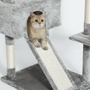 Meerveil Cat Scratching Tree, Light/Dark Grey/Beige Color, Large Size, Seven Levels of Different Heights