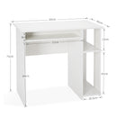 Meerveil Computer Desk, White Color, Workstation with Storage Compartment and Cable Management Hole