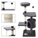 Meerveil Cat Scratching Tree, Light/Dark Grey Color, Middle Size, with a Large Niche