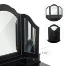 Meerveil Classic Dressing Table, Black/White Color, Providing a Large Mirror, Drawers and Printed Stool