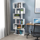 Meerveil Wooden Bookcase, White Color, 6 Tier Tall, Free Standing
