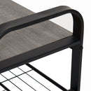 Meerveil Retro Industrial Shoe Bench, Antique / Warm Grey Wood Grain Color, Multi-layer Design