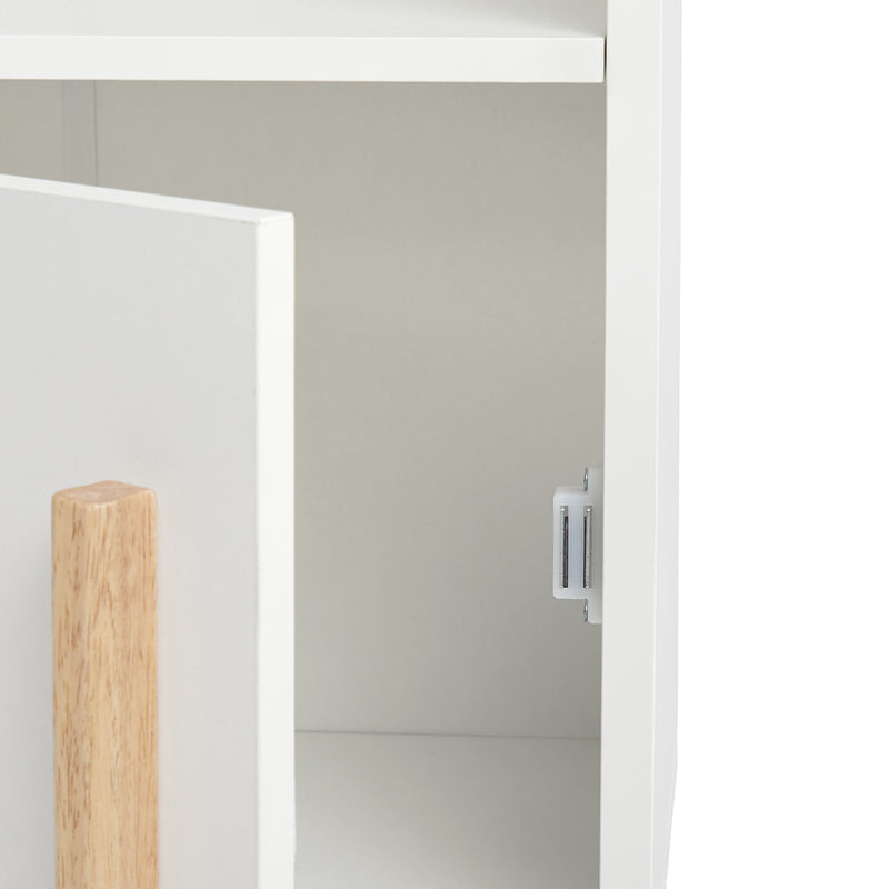 Meerveil Modern Storage Cabinet, White Color, Single Raw and Multilayer