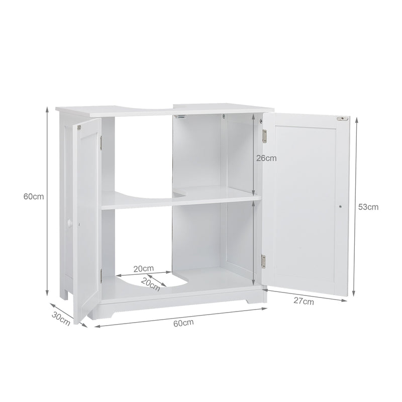 Meerveil Simple Bathroom Cabinet, White Color, 2 Doors