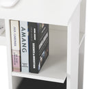 Meerveil Computer Desk, White Color, Workstation with Storage Compartment and Cable Management Hole