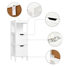 Meerveil Simple Bathroom Cabinet, White Color, Single Raw, 2 Drawers