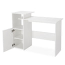 Meerveil Computer Desk, White Color, with Adjustable Partition