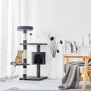 Meerveil Cat Scratching Tree, Light/Dark Grey Color, Middle Size, with a Large Niche