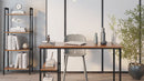 Meerveil Retro Industrial Computer Table for Home Office, with Open Storage Spaces