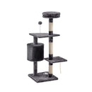 Meerveil Cat Scratching Tree, Light/Dark Grey Color, Middle Size, with a Large Niche