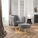 Meerveil Modern Armchair Set with Dual Purpose, Dark Grey Color, Equipped with Footstool