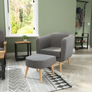 Meerveil Modern Armchair Set with Dual Purpose, Dark Grey Color, Equipped with Footstool