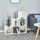 Meerveil Storage Unit Wooden Bookcase, 6-Cube Step Style, White Color