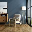 Meerveil Retro Armchair, Light/ Dark Grey Color, Oak Wood Frame