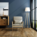 Meerveil Retro Armchair, Light/ Dark Grey Color, Oak Wood Frame