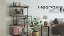 Meerveil Bookcase, Standing Shelf with 4 Levels, Wooden S-Shaped Storage Shelf