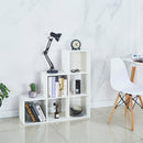Meerveil Storage Unit Wooden Bookcase, 6-Cube Step Style, White Color
