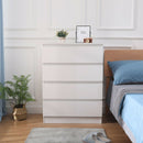 Meerveil Modern Bedside Cabinet, White Color, 4 Drawers