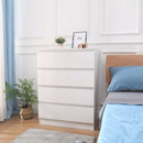 Meerveil Modern Bedside Cabinet, White Color, 4 Drawers